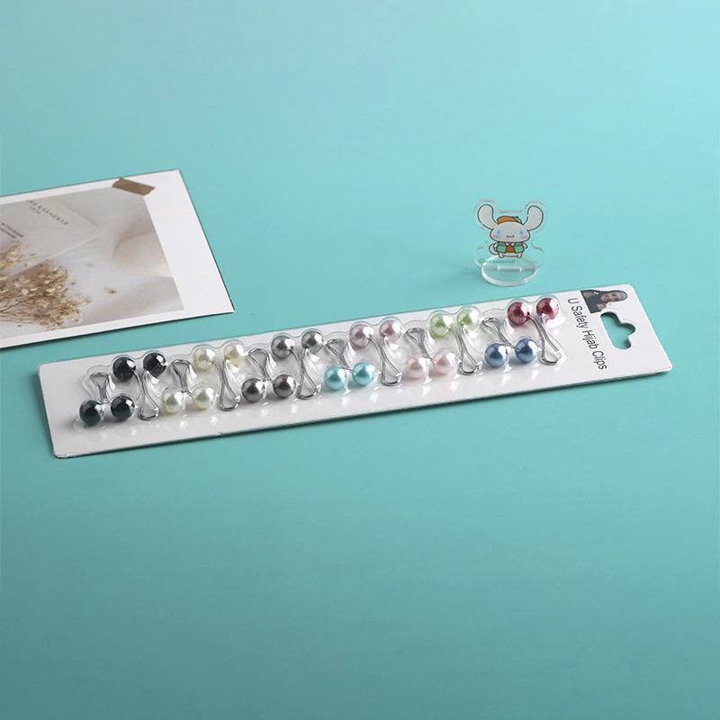Elegant Multi-color Pearl Brooch Hijab Clip Scarf Buckle Accessory