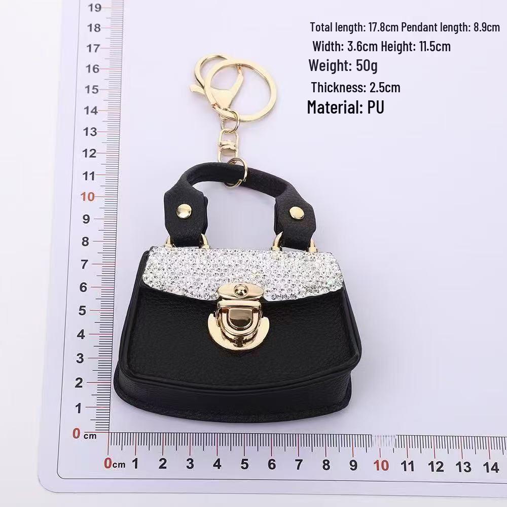Elegant Diamond Mini Bag Charm: High-End Versatile Keychain and Earphone Pendant