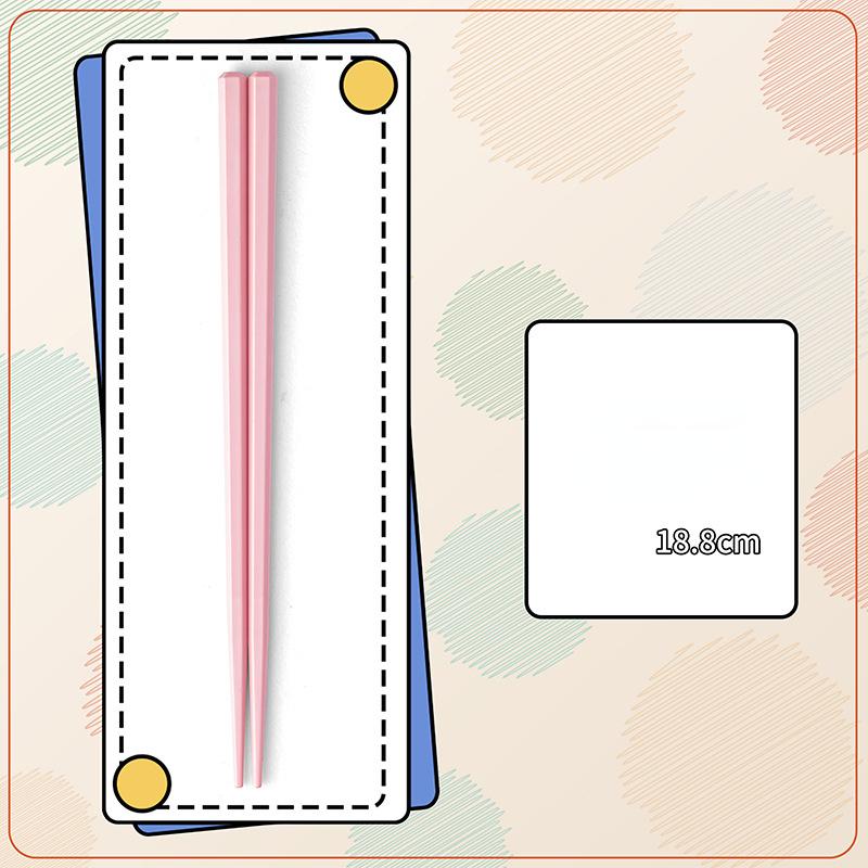 18.8cm Short Chopsticks 5 Pairs Heat-resistant Portable Chopsticks Multi Colored Hexagonal Alloy Chopsticks Kitchen Tableware