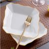 Taisun Gold Rim Square Ceramic Plate