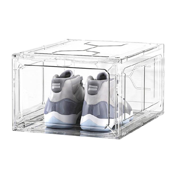 Пластиковые штабелируемые коробки для хранения обуви Многоцелевые контейнеры для хранения Экономичные по пространству Прозрачные коробки для обуви Аксессуаров белый 1290₽
