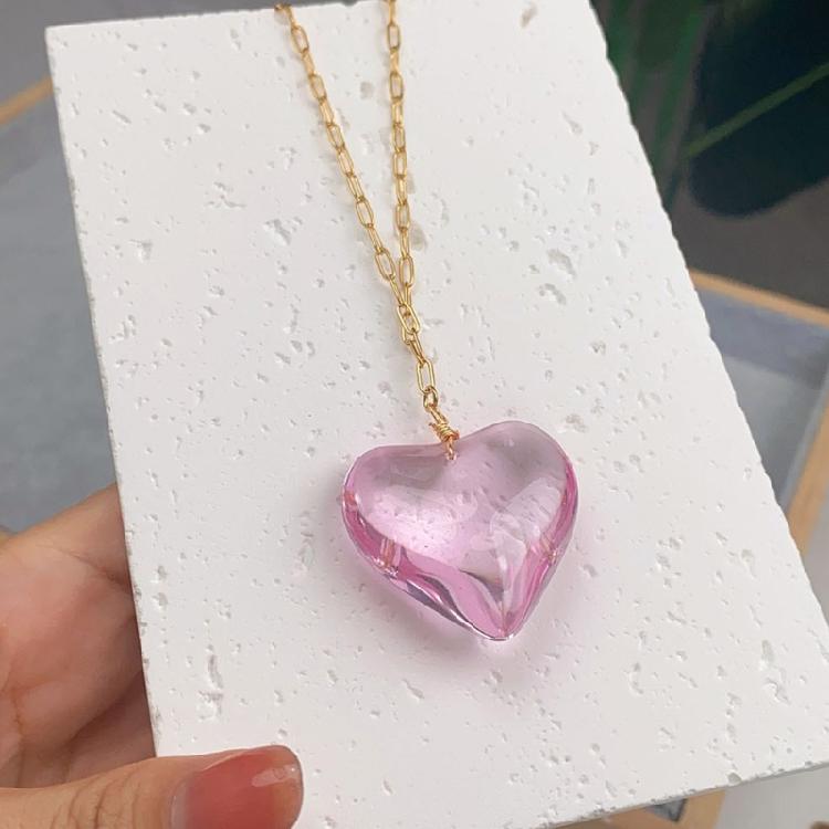 Heart Pendant Necklace Alloy Chain Necklace Neck Jewelry Pendant Choker Necklace