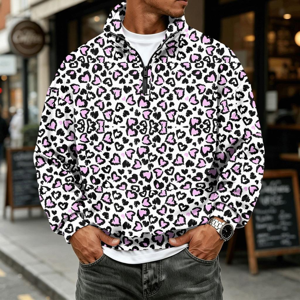 Men's Flannel Long Sleeve Sweatshirt for Casual Wear