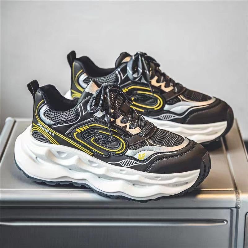 Fashion Fashion Men Shoes Thick Bottom Casual Mesh Breathable Designer Chunky Sneaker for Men Lace Up Sports Running Shoes Men Sneakers
