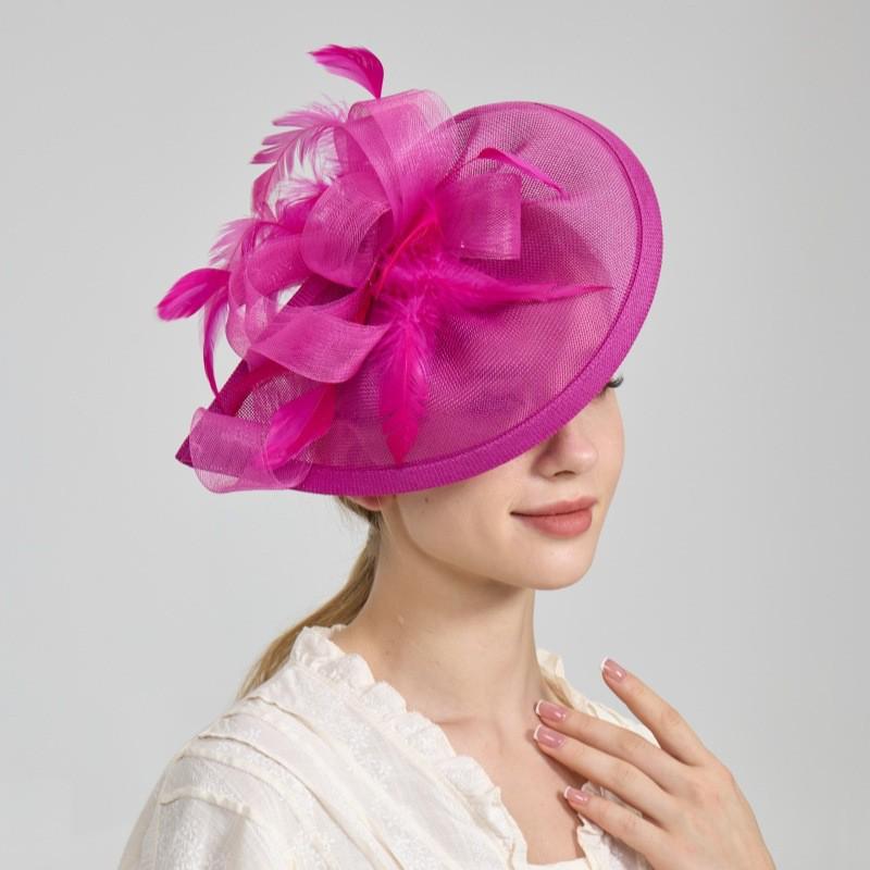 Elegant Feather-Style Mesh Veil Kentucky Derby Hat and Evening Hair Accessory