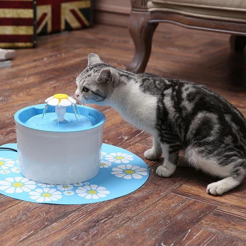 Round Auto Filter Pets Water Fountain USB Electric Mute Cat Drinker Bowl Recirculate Filtring Drinker for Cats Water Dispenser