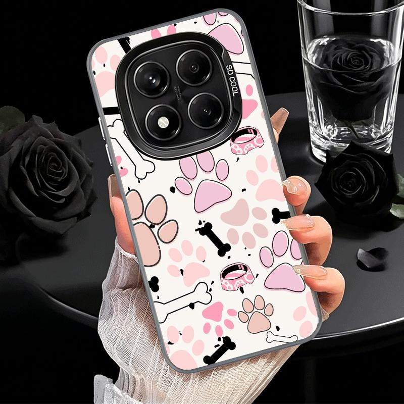 Dog Footprint Paw Cute Pattern Shockproof Phone Case for Xiaomi Redmi Note 15 14 13 12 Pro Plus 11 11S 11T 5G Cover Anti Fall Fu