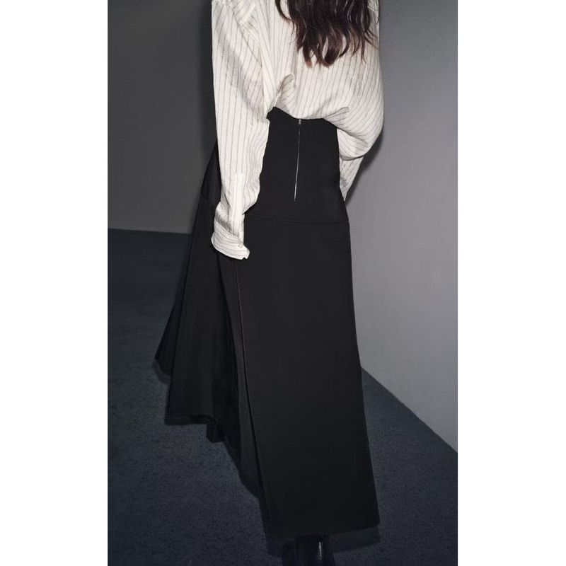 Zbzr Autumn New Women Clothes Western Style Wide Swing Fashion Belt Waist Skirts 8592464-