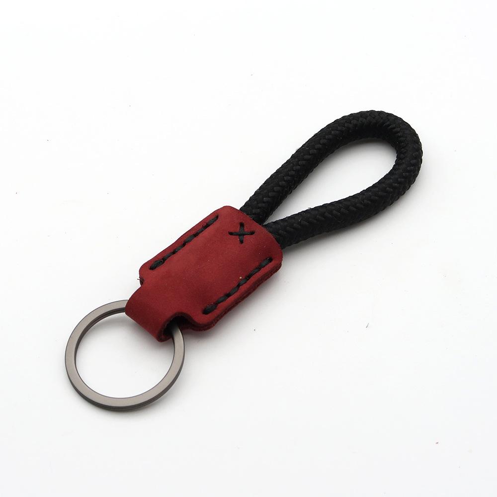 Handmade Genuine Leather Key Chain Pendant - Frosted Leather, Multifunctional Lanyard, Creative Design Key Ring