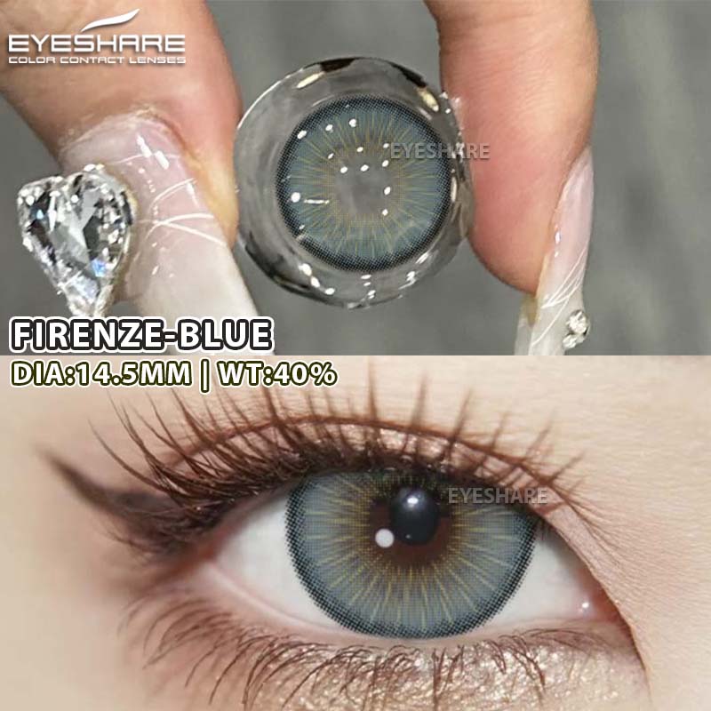 Eyeshare 2PCS New Fashion Color Contact Lenses Blue Glasses Lenses Brown Natural Beauty Lenses Green Fashion Lenses