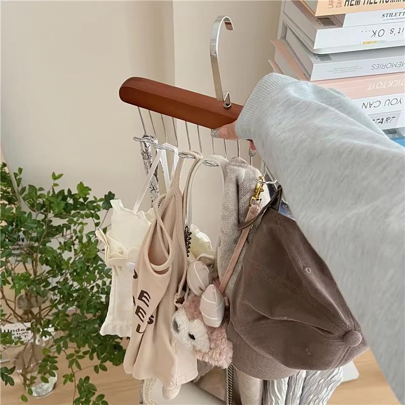 5Pcs Household Multi-function Hook Drying Socks Hangers Women Storage Bra Hanger with 8 Hooks Multifunctional Belt Hanger
