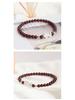 Natural Wine Red Garnet Silver Pixiu Beaded Bracelet for Women