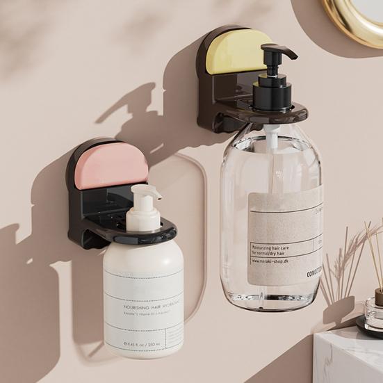 Suction Cup Bathroom Hanger Wall Mounted Hook Space Saving Organizer Adjustable Soap Dispenser Holder for Shower Shampoo Bottle
