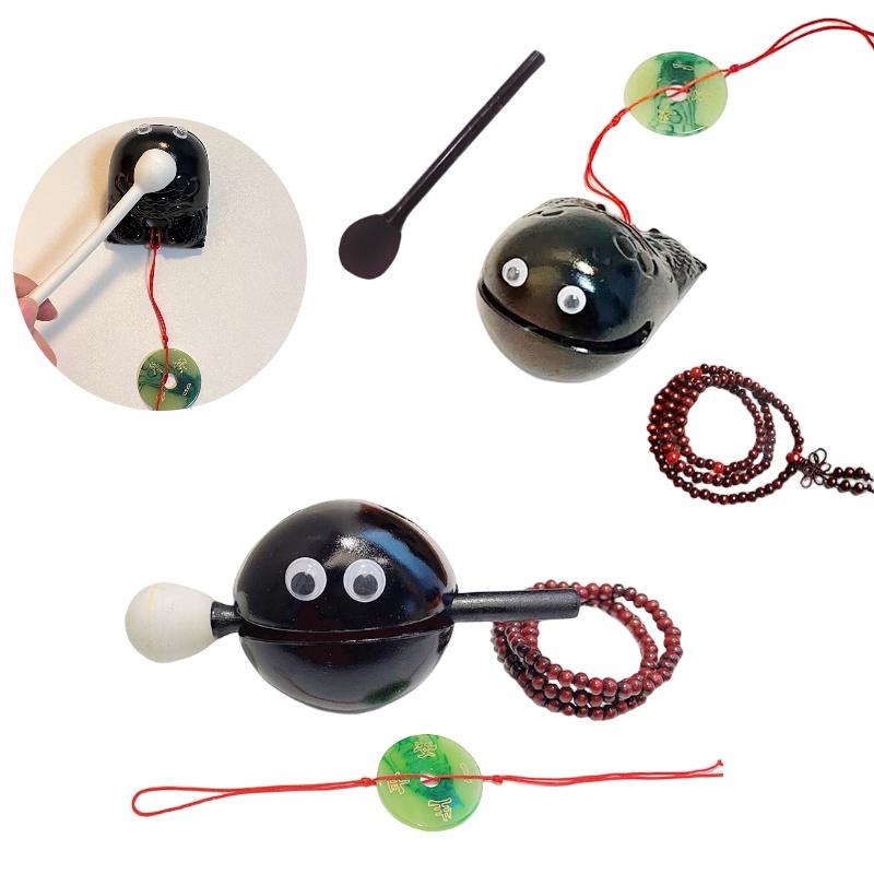 Durable Plastic Stress Relief Toy Wooden Fish With Accessories Perfect For Meditation