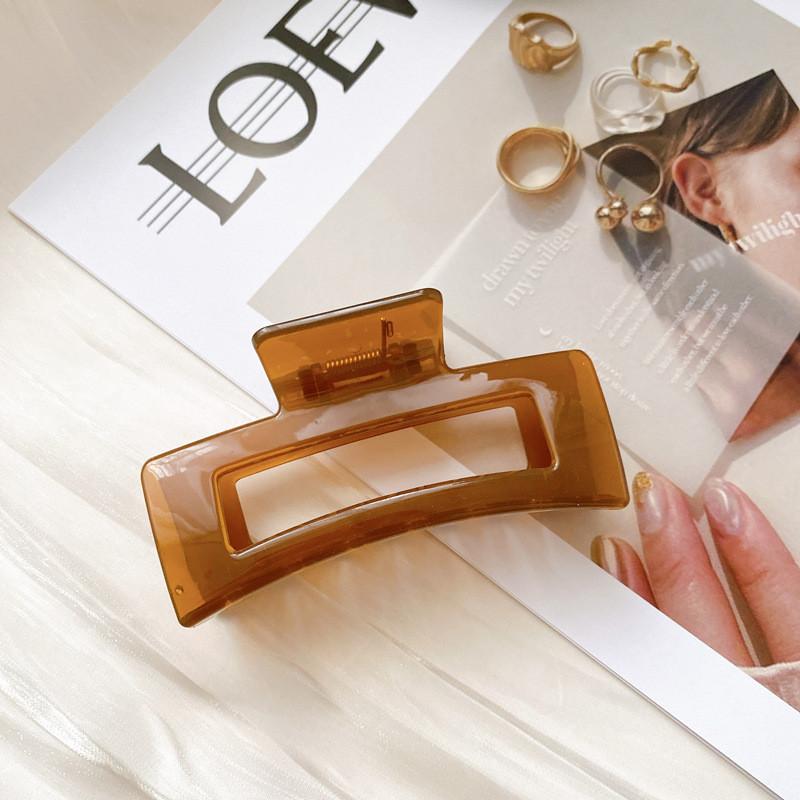 Stylish 10.5cm Thick Jelly Color Square Hair Claw Clip For Women Elegant Design