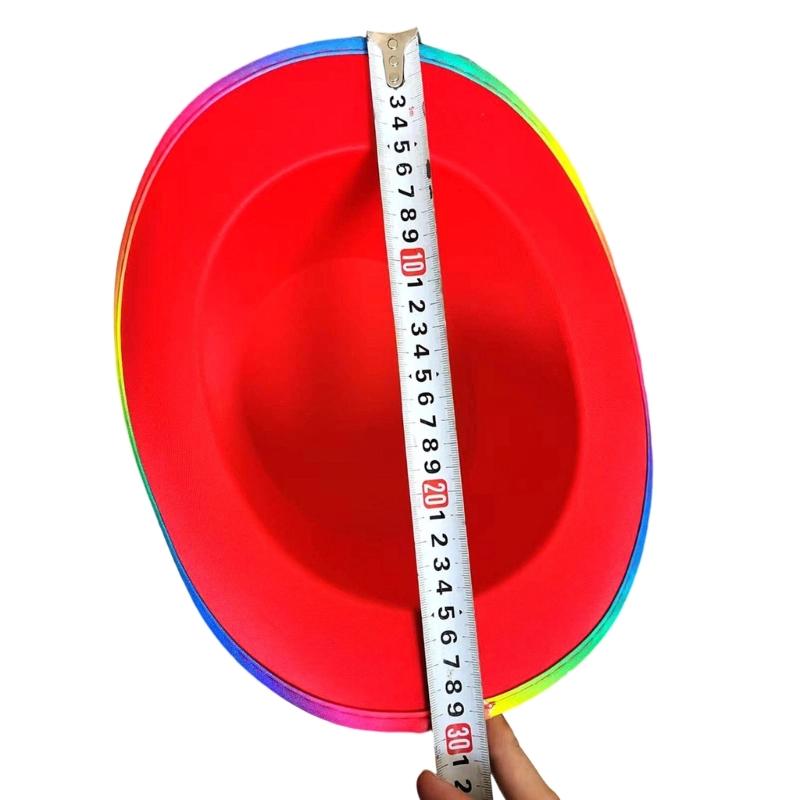 Rainbow Color Tall Hat for Music Festival Adult Unisex All Matching Headwear Stage Show Hat for Theme Event Gathering