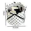 Bow Decor Storage Basket Polka Dot Car Organizer Basket Cute Car Storage Bin  Toy Sorting