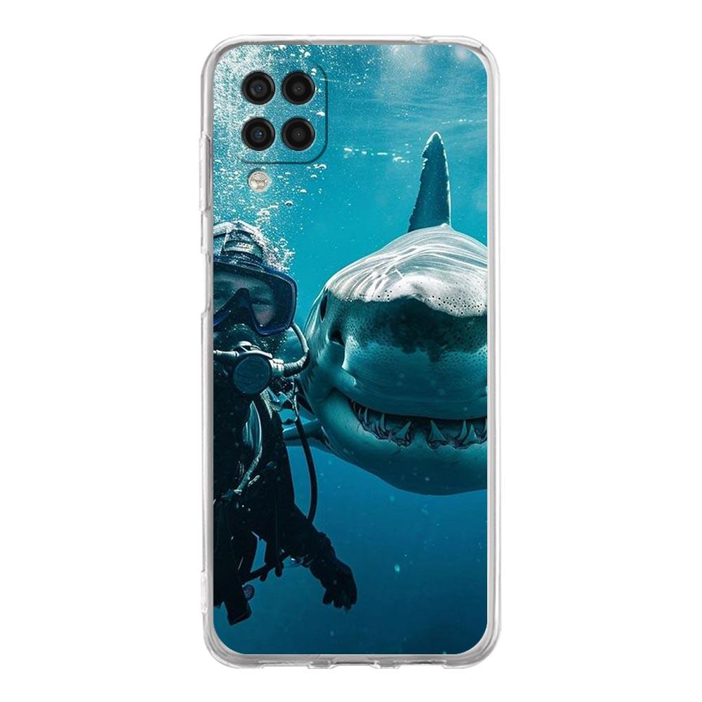 Phone Case For Samsung Galaxy A13 A33 A35 A55 A73 A53 A23 A51 A71 A21S A72 A31 A41 A05s A03S A15 A25 5G Clear Cover Diver Diving