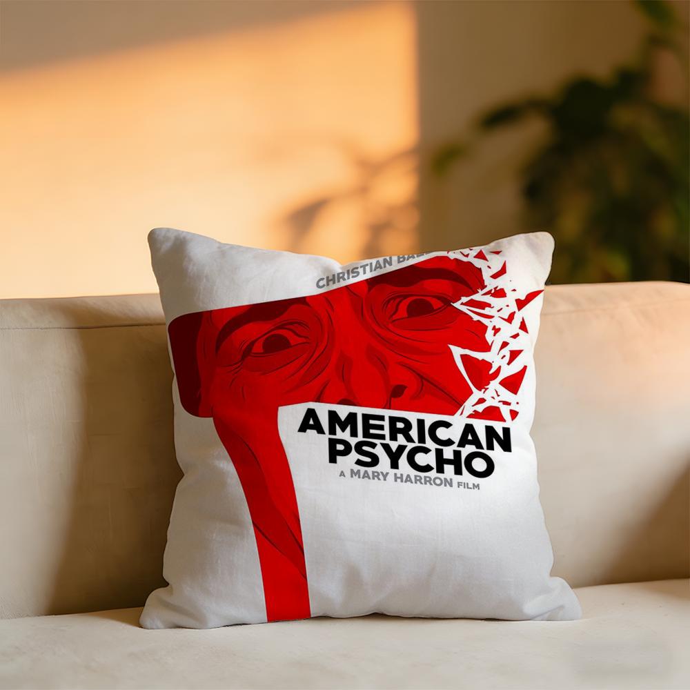 American Psycho Cushion Cover Cozy Velvet Throw PillowSoft Warm Cushion For Sofa Bed