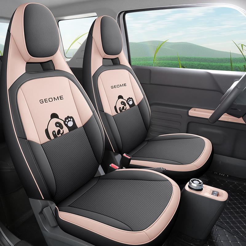 Panda Mini Cartoon Car Seat Cover, Full Wrap, Cute Leather for All Seasons