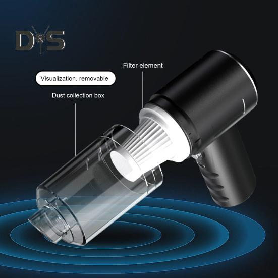 1 Set geräuscharmer Auto-Staubsauger, wiederaufladbar, praktischer energiesparender Auto-Staubsauger