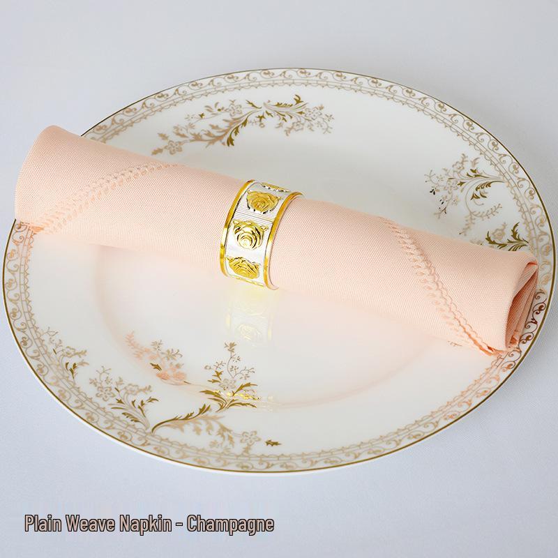 Solid Color Red White Blue Plain Weave Cloth Napkin for Western Restaurants