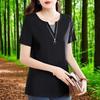 Summer New Plus Size Women's Half-sleeved Tops Loose and Comfortable Mid-length Short-sleeved T-shirt Mom Wear