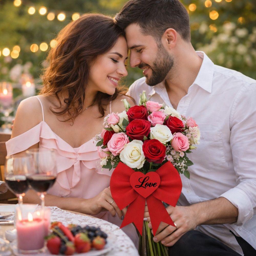 5 Stück Kreative Romantische LIEBE Schleifen Dekoration Handgemacht Einfarbige Schleife Blume Verpackung EVA Riesiges Band Binden Muttertag