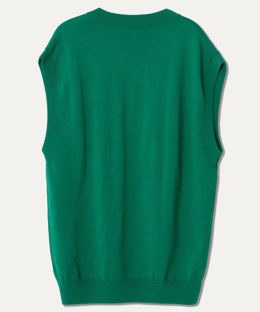 Mayol Argyle Intarsia Knit Vest_Green