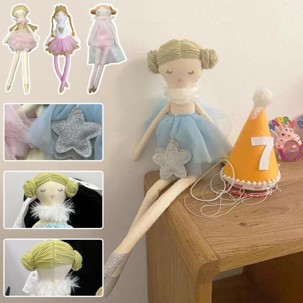 Stuffed Angel Doll Soft Elegant Fairy Plush Doll Toy For Little Girls Cute Dressed Ballerina Room Decor Princess Birthday Gift