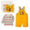MIKI HOUSE HOT BISCUITS Overalls Gift Set for Boys and Girls, Baby Clothes, Baby Gift, Yellow, Size S (70-80cm), 74-9936-145, Box Included
