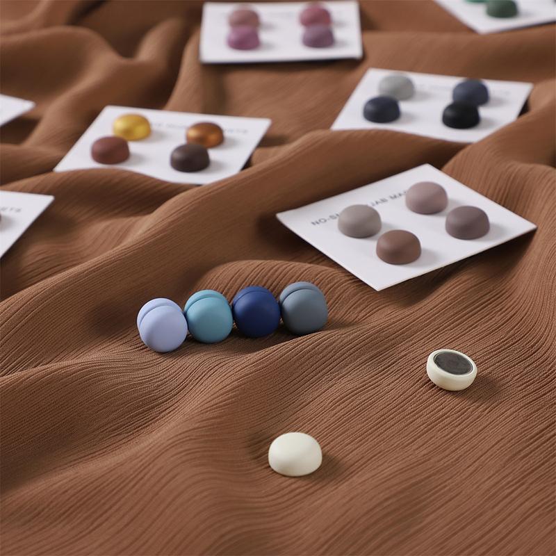4Pairs / Card Matte Magnet Hijab Pins for Muslim Ramadan Headscarf Women Shawl Strong Magnetic Button Headscarf Magnetic Brooch