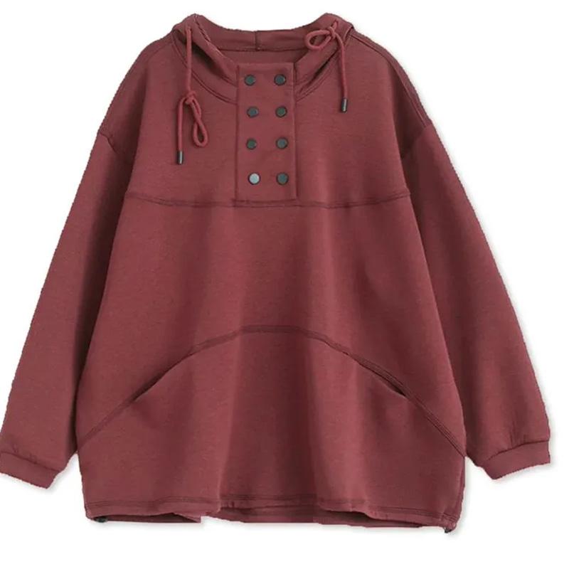 Sweatshirt for Women Cotton Oversize Hooded Fleece Thickened Loose Round Neck Casual Pullover Long Sleeve Top Sweatshirt