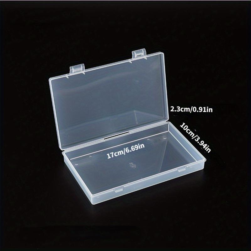 Double Button PP Transparent Plastic Box Hardware Parts Photo Storage Box Rectangular Product Packaging Component Plastic Box