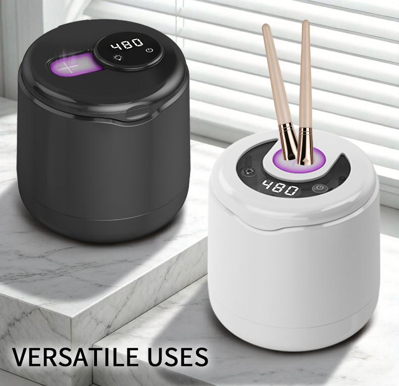 Portable Mini Ultrasonic Cleaner for Toothbrushes, Makeup Brushes, and Dentures with UV