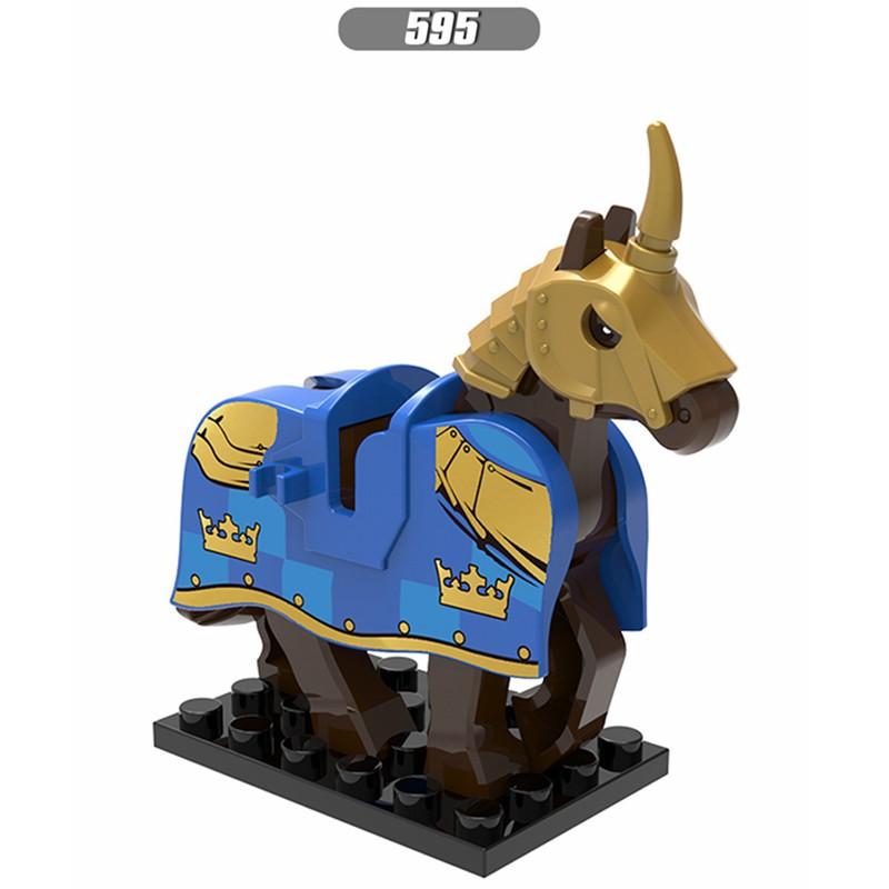X0158 Medieval Roman Knight War Horse Compatible Military Building Blocks Minifigures Accessories Kids Toys
