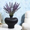 Ceramics Ribbed Flower Vase Minimalist Modern Flower Holder Container Home Office Table Centerpiece Decorative Floral Plants Vase