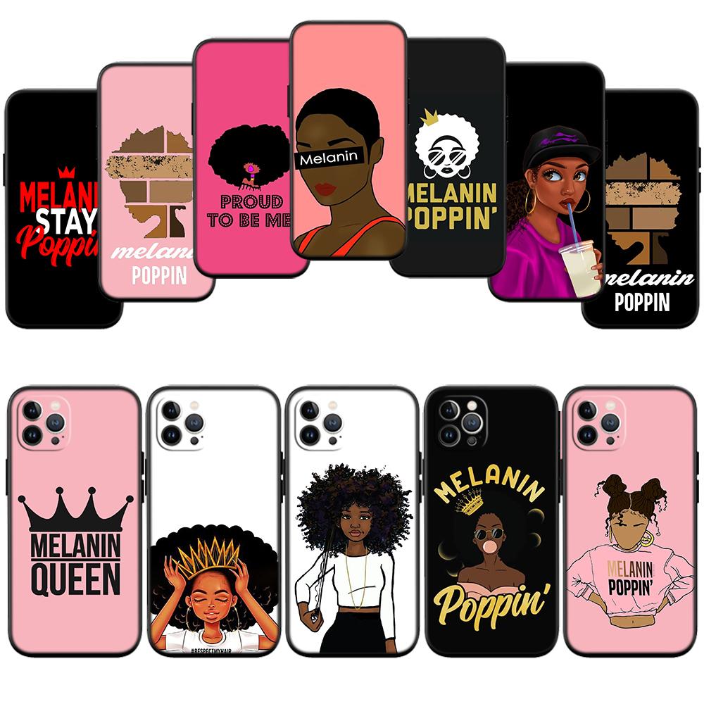 BH34 Melanin Black People Afro Girls Case for Samsung A11 A12 A13 A15 A52S A53 A55 A56 A70 A71 A72 A73 F06 F16 F56 S10 Plus S10e