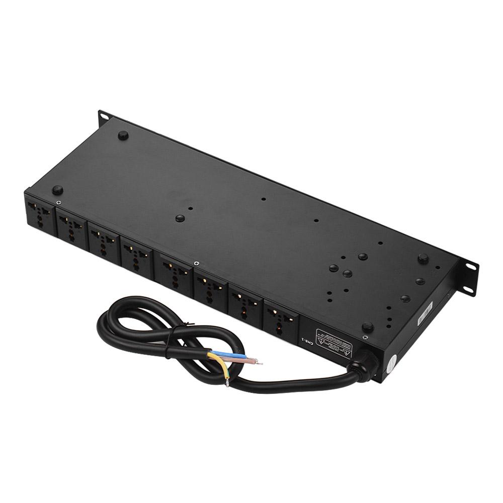 Muslady VS-1028 10-uttags rackmonterad Power Sequence Controller Conditioner Överspänningsskydd Ström