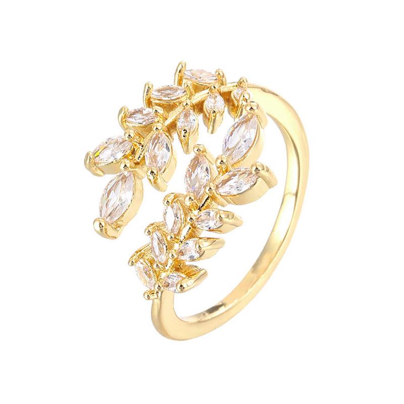 Elegant Wheat Ear Adjustable Copper Ring