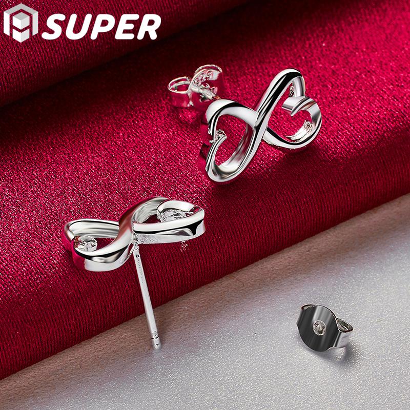 

Серебряное серебро 925 пробы с двойным сердцем серьги-гвоздики ювелирные изделия