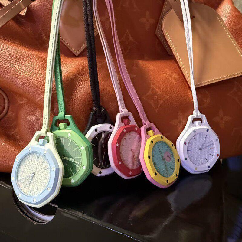 Unisex Octagonal Silicone Pendant Necklace Quartz Pocket Watch for Children