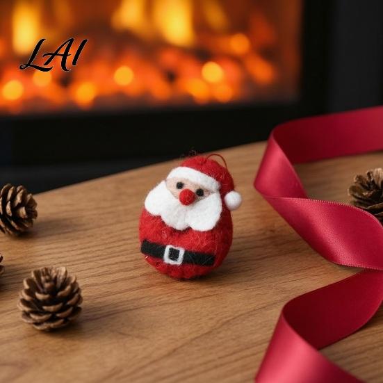 Soft Fluffy Christmas Tree Pendants Felt Ornament Handmade Wool Santa Claus Elf Snowman Creative Holiday Window Decorations Hanging Decor