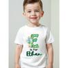European Sizes Customizable Boys' T-Shirt - Blue & Yellow Polka Dot Cartoon Letter Design, Personalized Name & Lettering