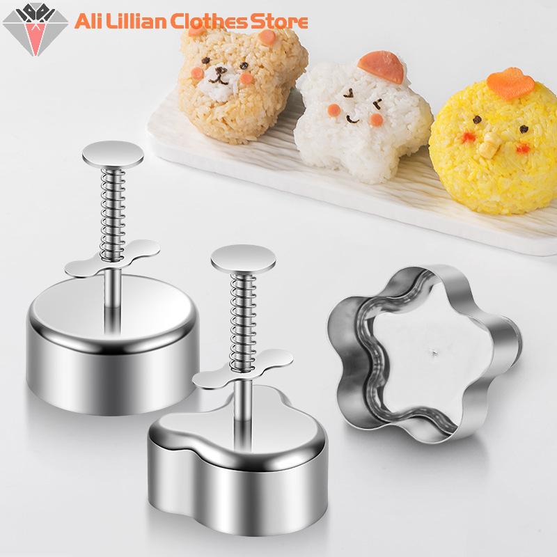 Stampi per Sushi in Acciaio Inossidabile Stampo per Palline di Riso Strumento Bento Stampo per Onigiri Strumenti da Cucina Accessori per Sushi