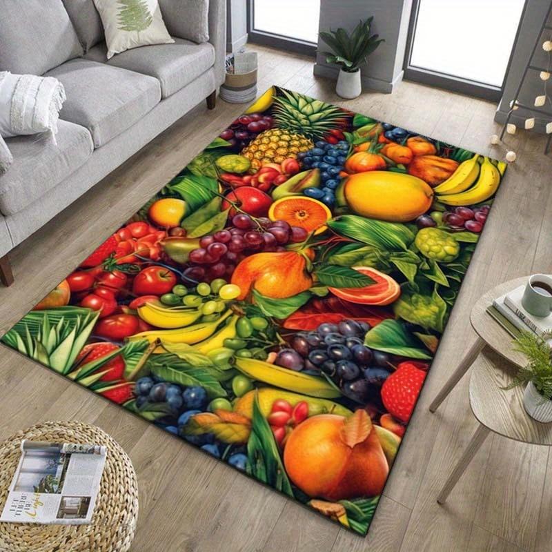 

Fruit Paradise Rug for Kitchen Decor - Colorful Food Art Carpet with Tropical Design | Dining Room Accessories 50x80cm20x31in