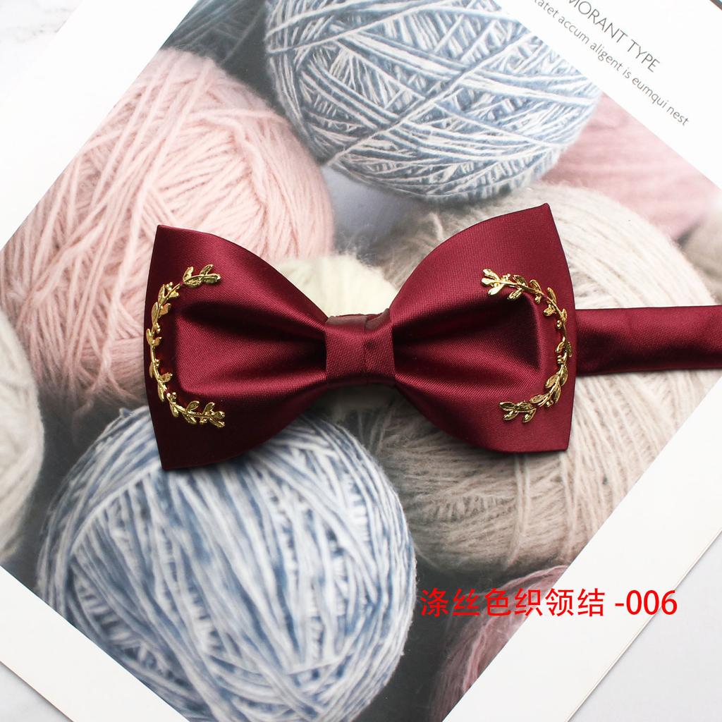 Men'S Styled Bow Tie, Wedding Celebration Groom Best Man Wedding Banquet Solid Color Bow Tie, Polyester Silk Yarn Bow Tie