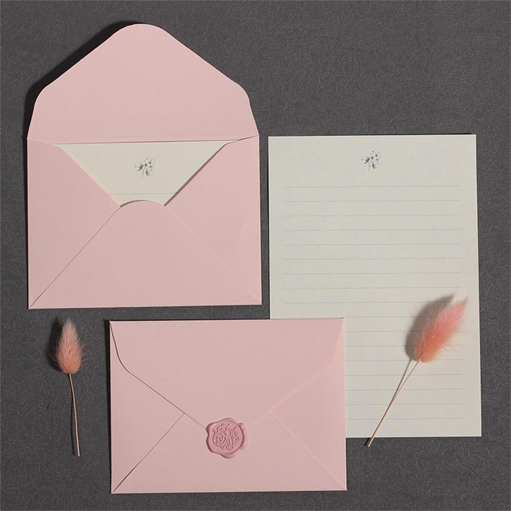 5 Pcs Pink Envelopes Paper Envelopes Romantic Envelopes Invitation Envelopes for Greeting Cards Party Invitations
