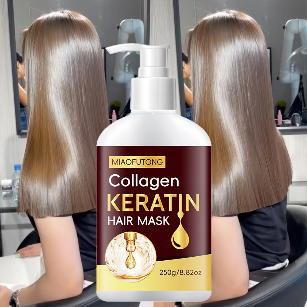 Masque Capillaire Kératine Traitement Revitalisant Profond pour Cheveux Secs Abîmés Réparation Hydratant