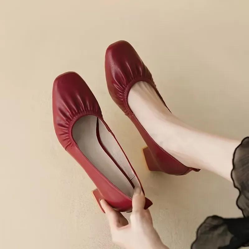 Low Heel Elegant Women's Flat Shoes Lastest Moccasins Ladies Footwear 2025 Summer Beau Today Slip On Social Hot Trendy Young